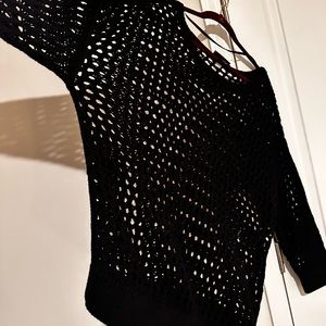Black Crochet Sweater